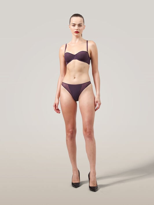 SHEER OPAQUE BANDEAU BRA