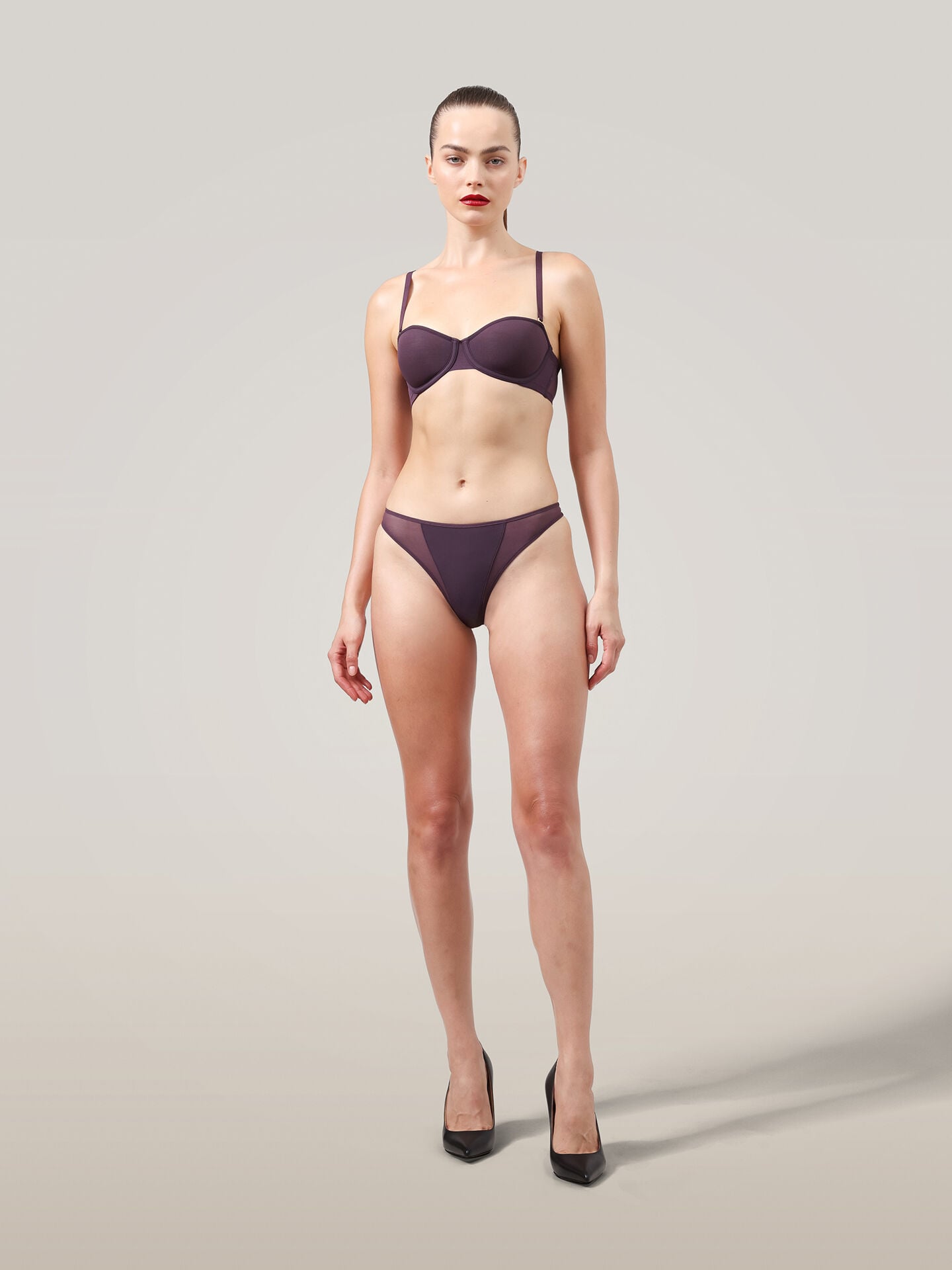 SHEER OPAQUE BANDEAU BRA