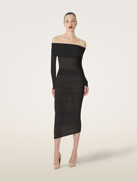 SHEER DRAPE TOP LONG SLEEVES
