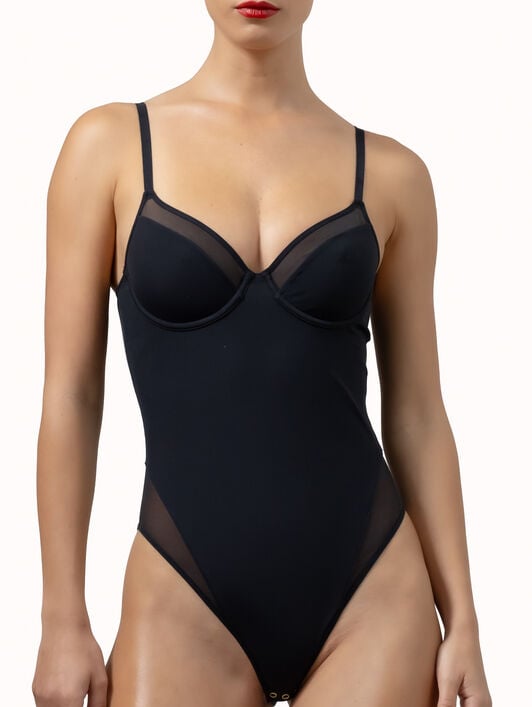 SHEER OPAQUE BODYSUIT