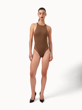 SHEER & OPAQUE SWIM BODYSUIT