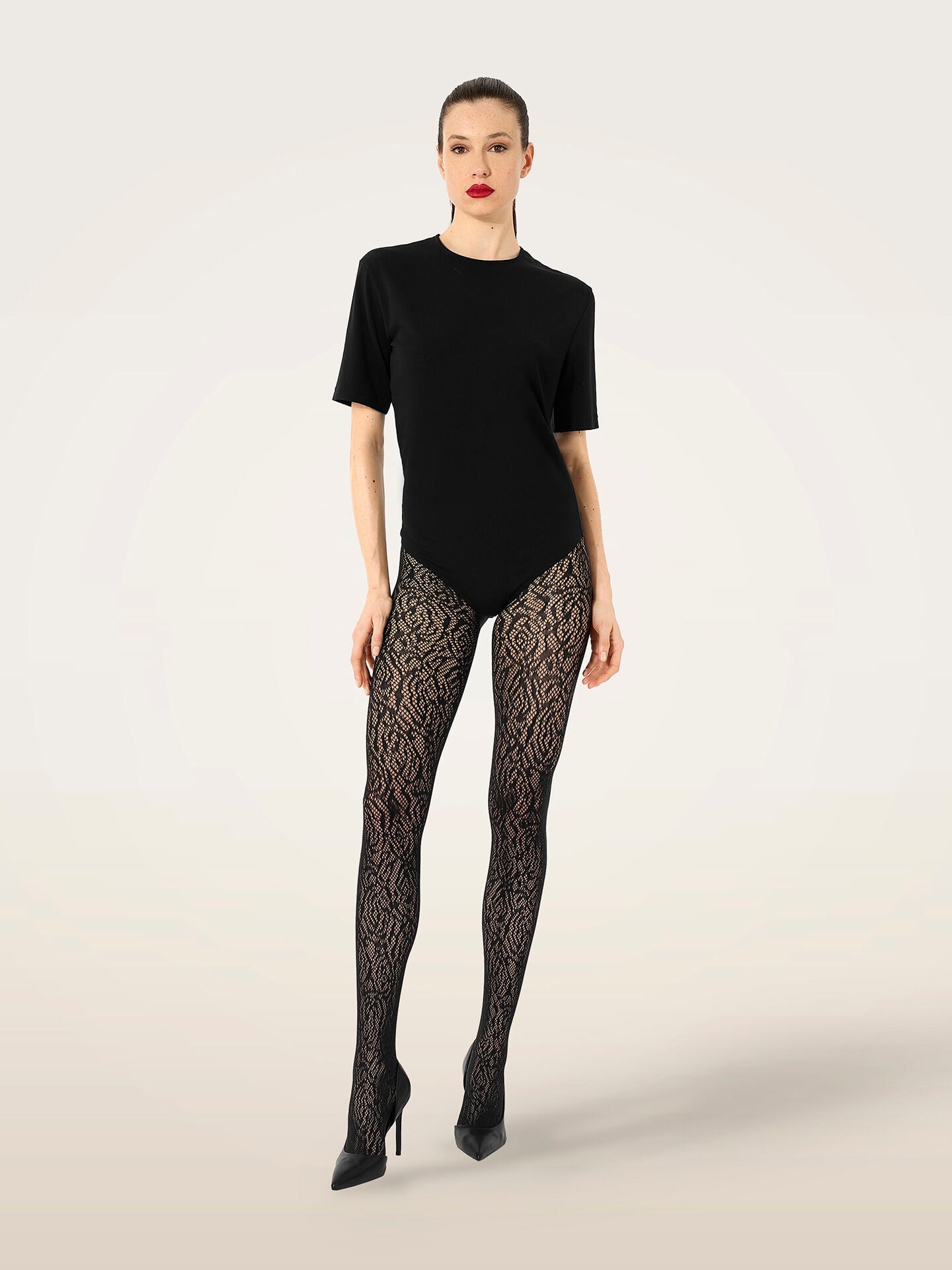 ROSE LACE EFFECT TIGHTS ROSE LACE EFFECT TIGHTS