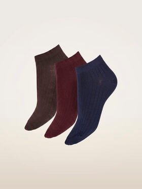 RIBBED CO SNEAKER SOCKS 3-PACK