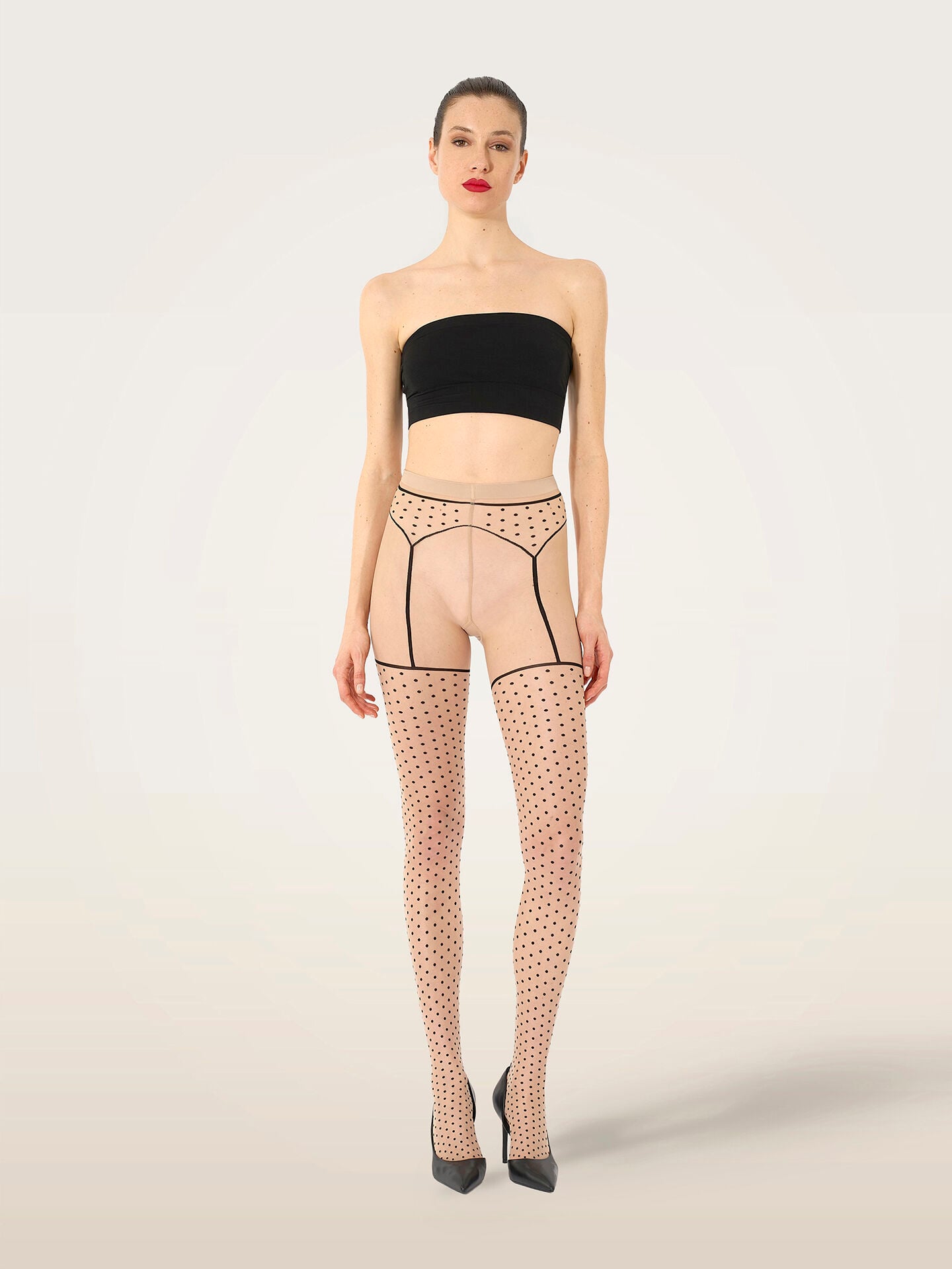 DOTTED GARTER BELT TIGHTS DOTTED GARTER BELT TIGHTS