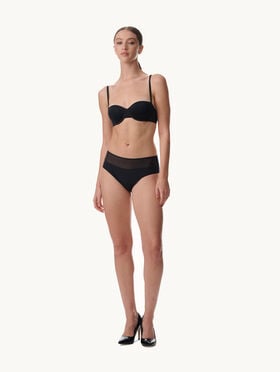 SHEER OPAQUE BANDEAU BRA