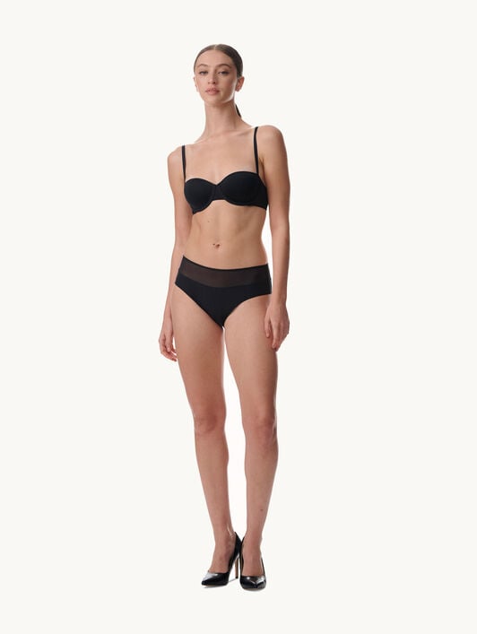 SHEER OPAQUE BANDEAU BRA