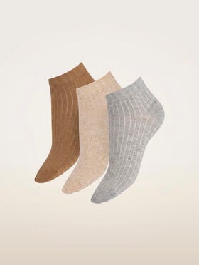 RIBBED CO SNEAKER SOCKS 3-PACK