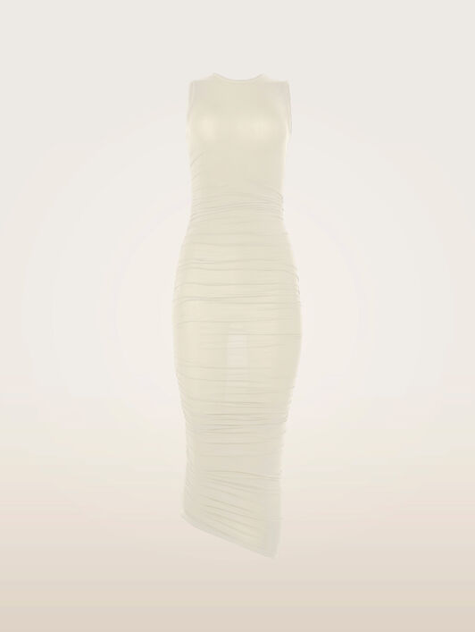 SHEER DRAPE DRESS