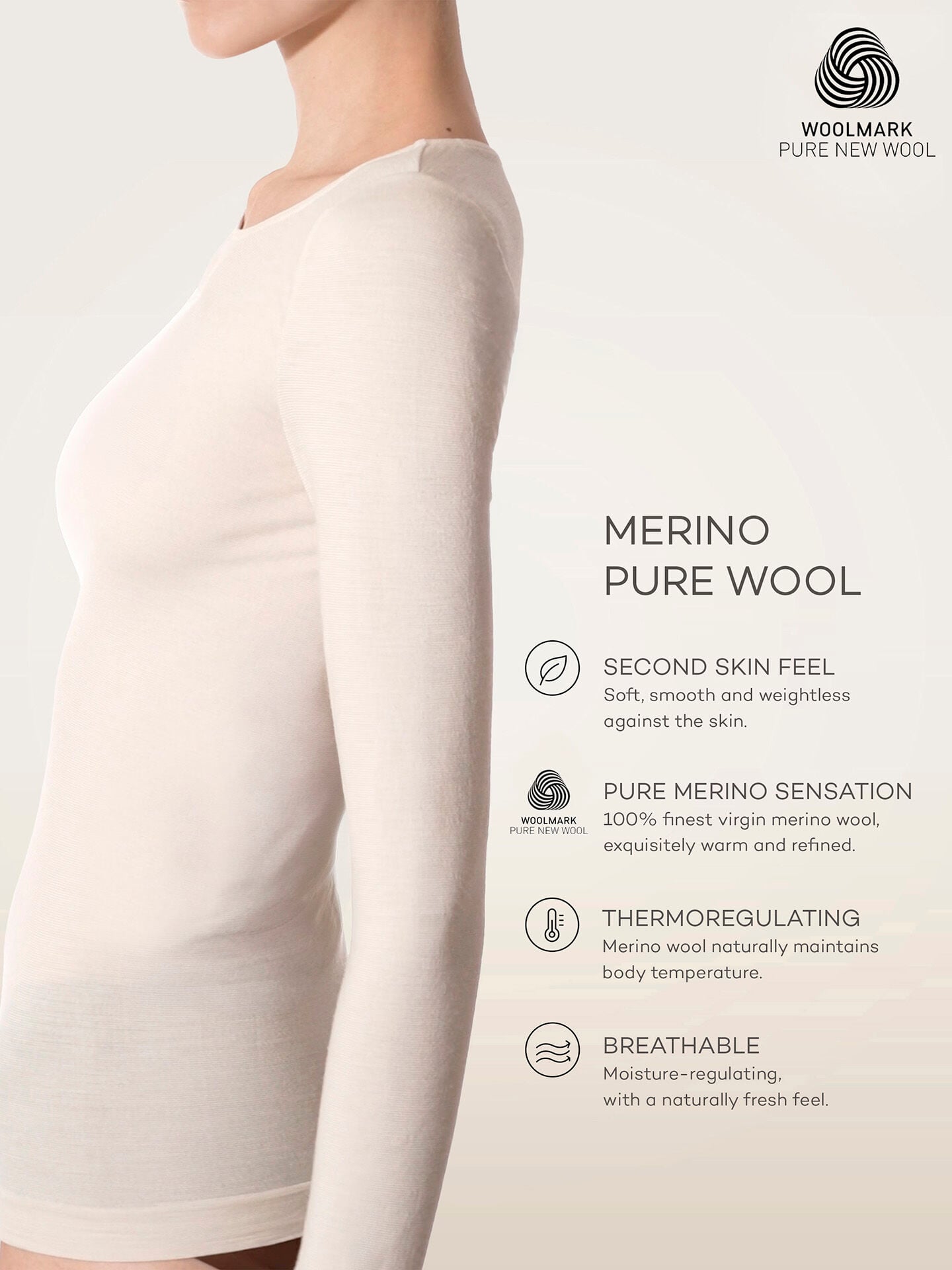 PURE WOOL TOP LONG SLEEVES