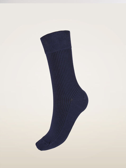 RIBBED STRETCH COTTON SOCKS