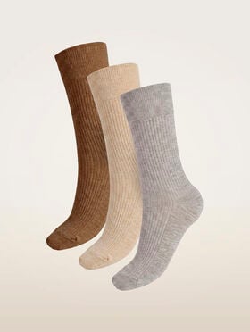 RIBBED STRETCH CO SOCKS 3-PACK