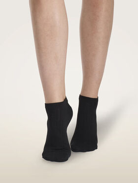 RIBBED COTTON SNEAKER SOCKS