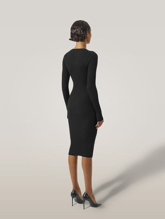 FINE MERINO RIB DRESS