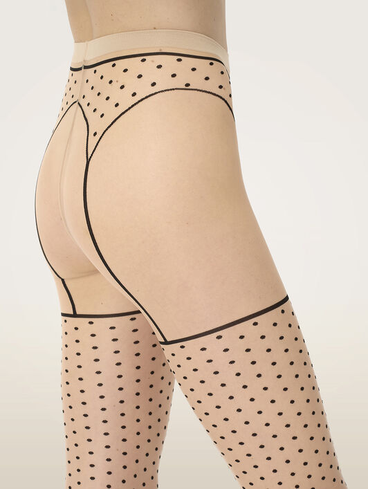 DOTTED GARTER BELT TIGHTS