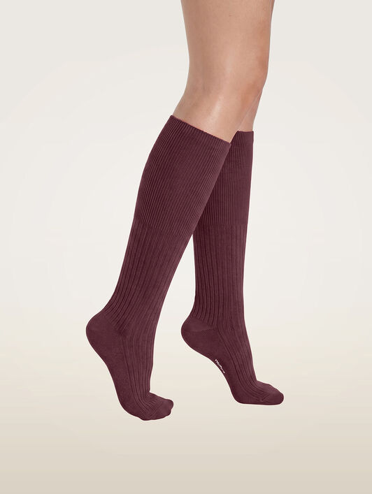 RIBBED CASHMERE BLEND KNEE-HIGHS