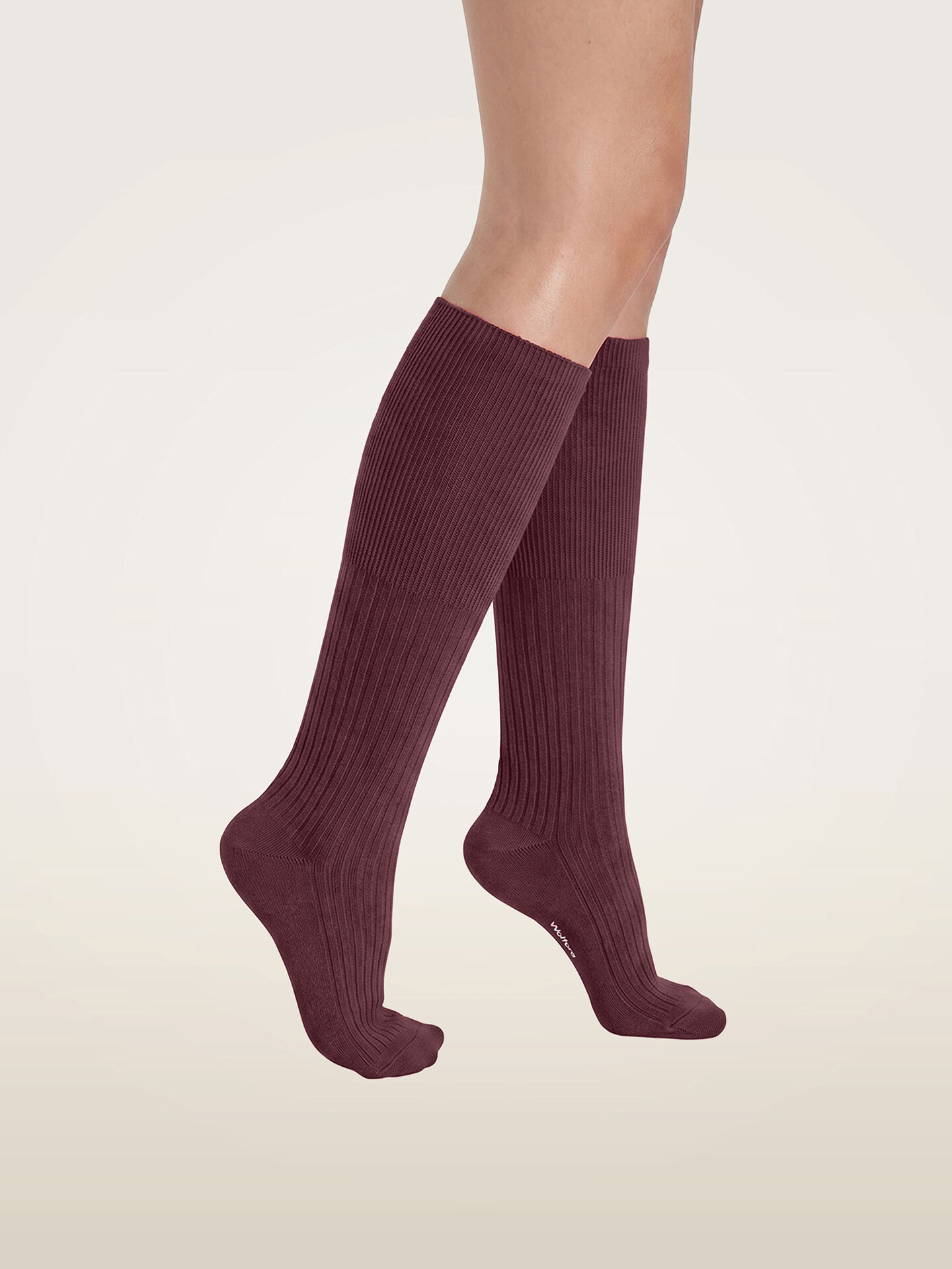 RIBBED CASHMERE BLEND KNEE-HIGHS
