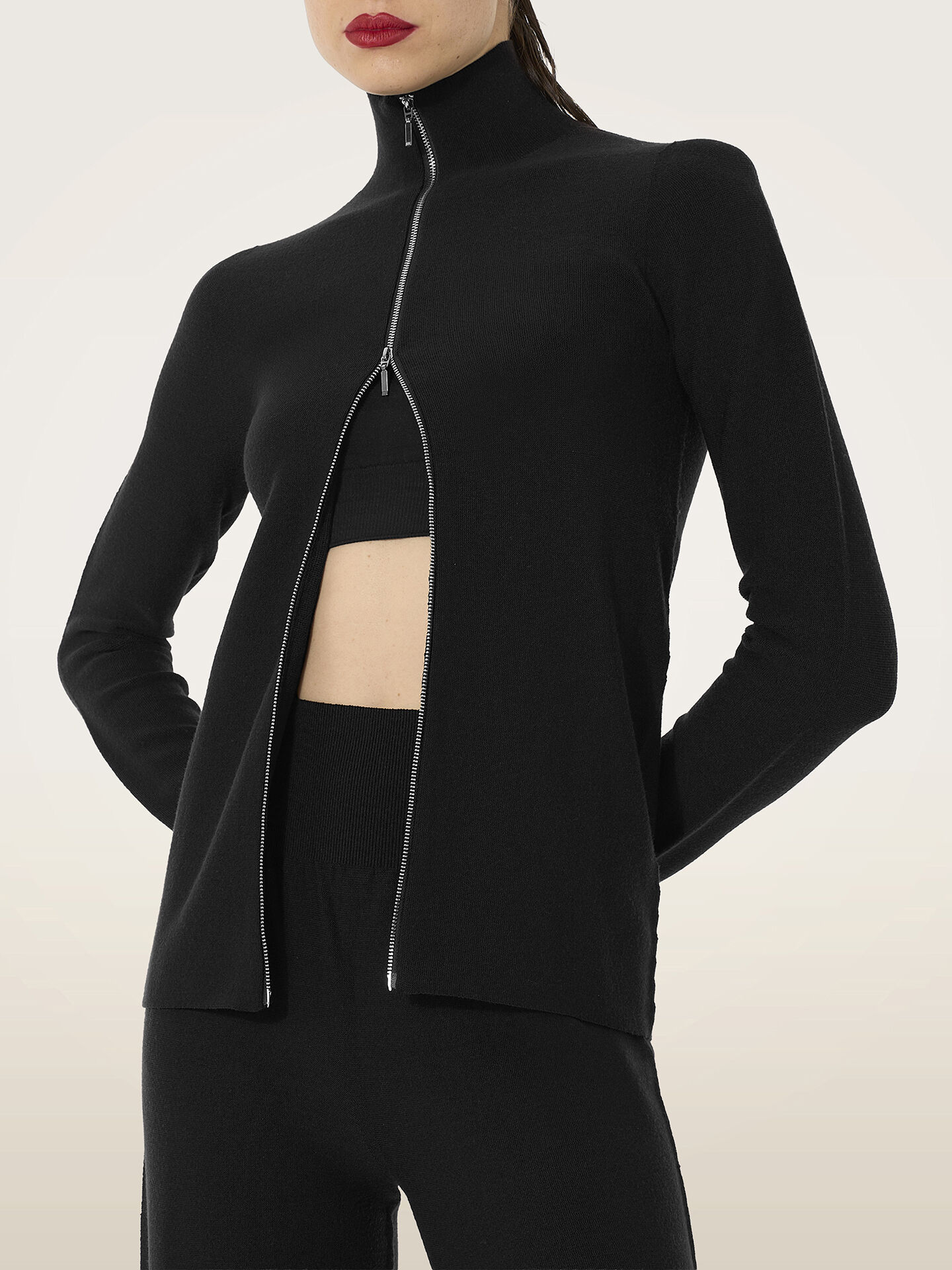 MERINO KNIT ZIPPER CARDIGAN