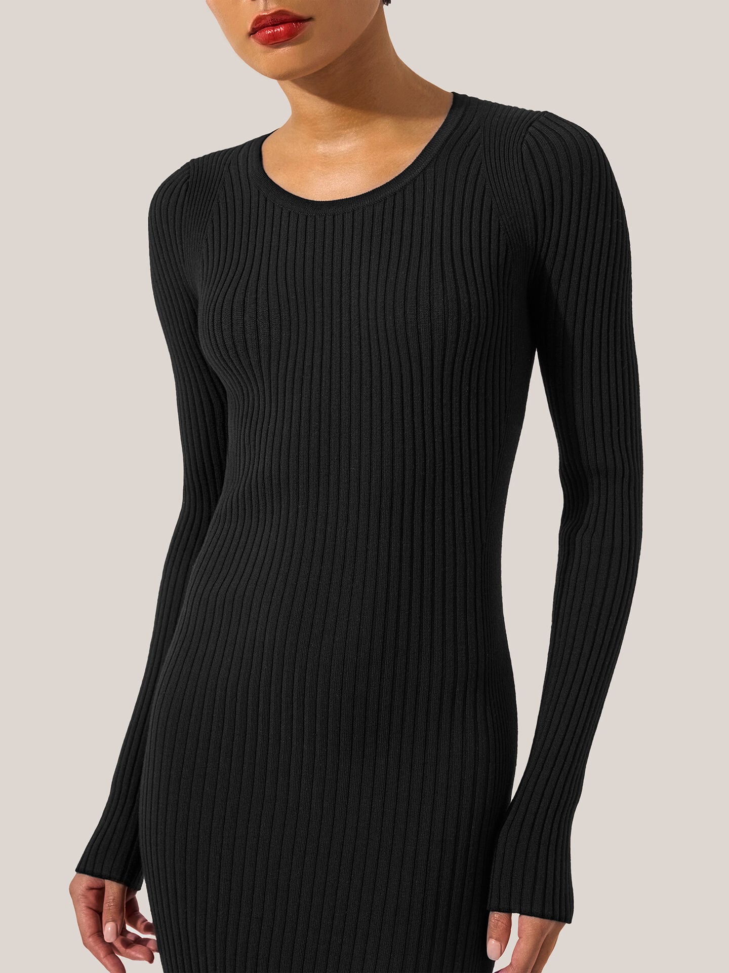 FINE MERINO RIB DRESS