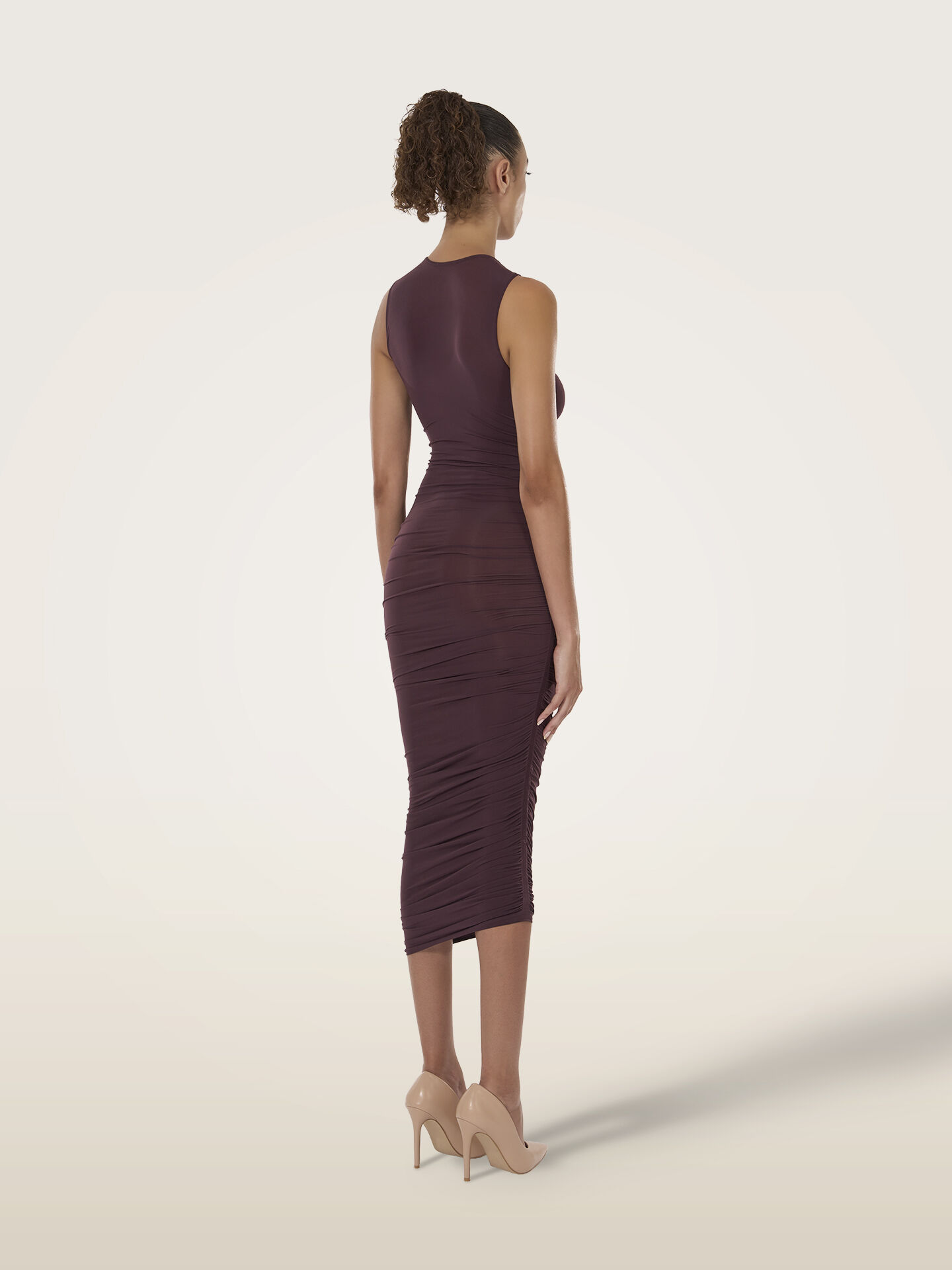 SHEER DRAPE DRESS