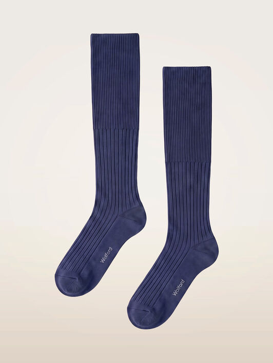 RIBBED CASHMERE BLEND KNEE-HIGHS