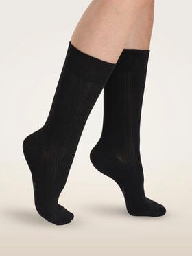 RIBBED STRETCH COTTON SOCKS