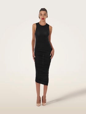 SHEER DRAPE DRESS