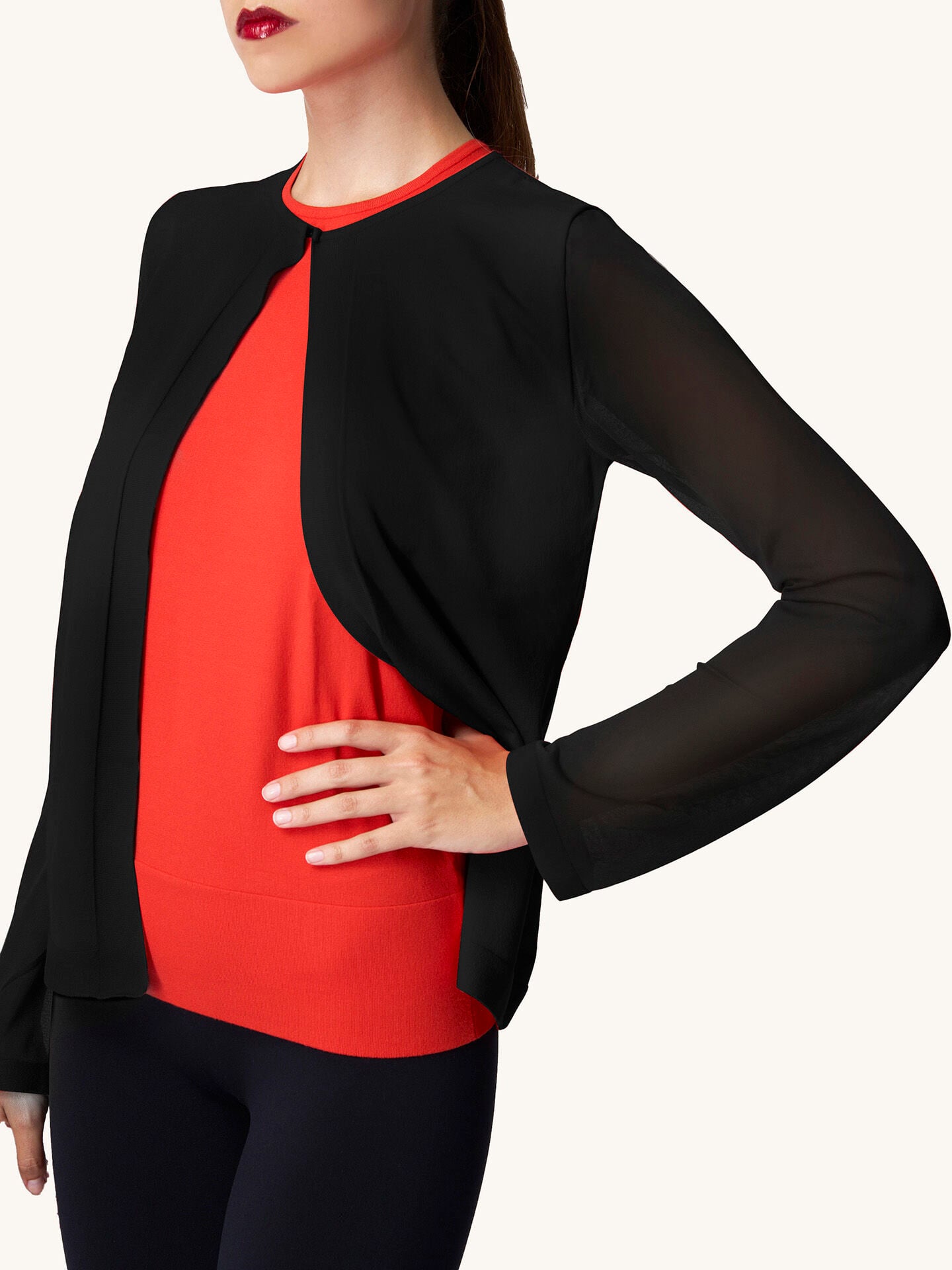 SHEER OPAQUE KNIT CARDIGAN SHEER OPAQUE KNIT CARDIGAN