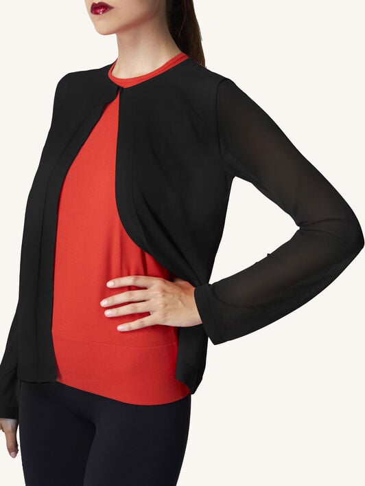 SHEER OPAQUE KNIT CARDIGAN SHEER OPAQUE KNIT CARDIGAN