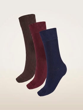 RIBBED STRETCH CO SOCKS 3-PACK
