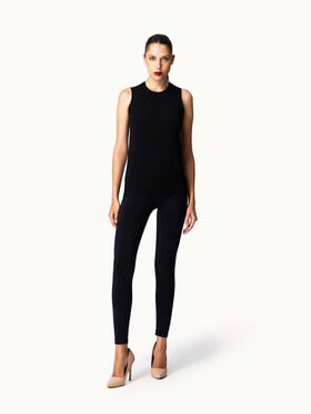 SHEER OPAQUE KNIT TOP SLEEVEL.
