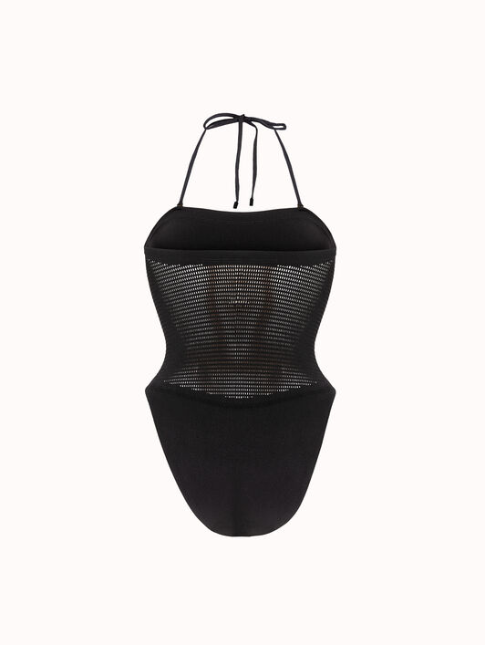 NET & RIBS SWIM BODYSUIT
