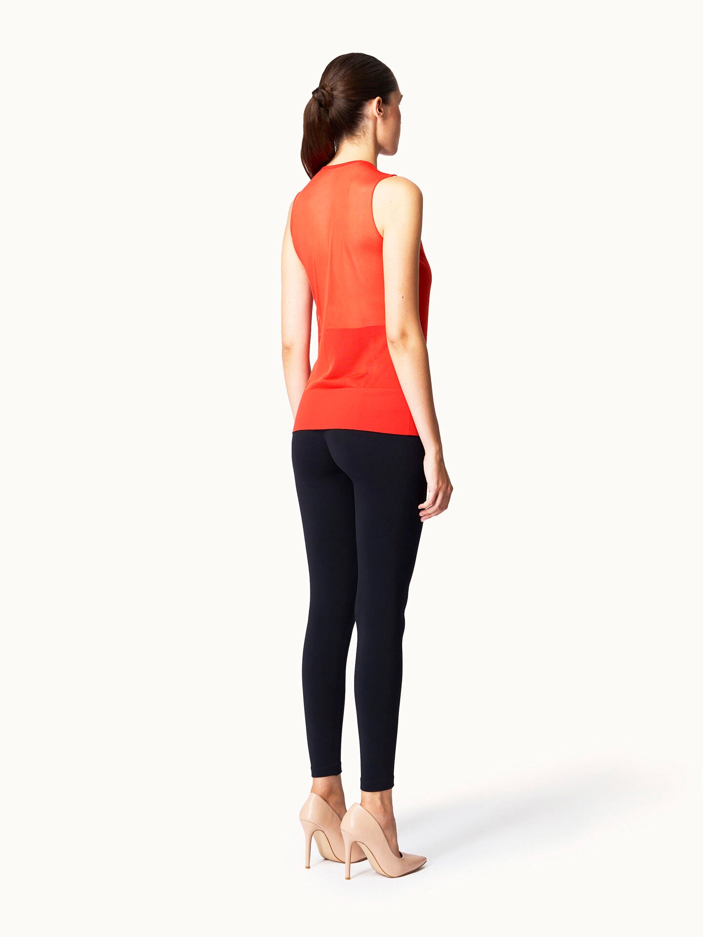 SHEER OPAQUE KNIT TOP SLEEVEL. SHEER OPAQUE KNIT TOP SLEEVEL.