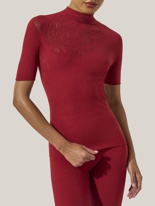 ROSE NET TOP SHORT SLEEVES ROSE NET TOP SHORT SLEEVES