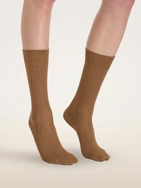 RIBBED STRETCH COTTON SOCKS