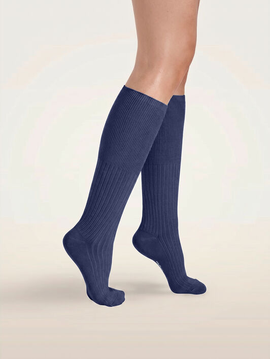 RIBBED CASHMERE BLEND KNEE-HIGHS