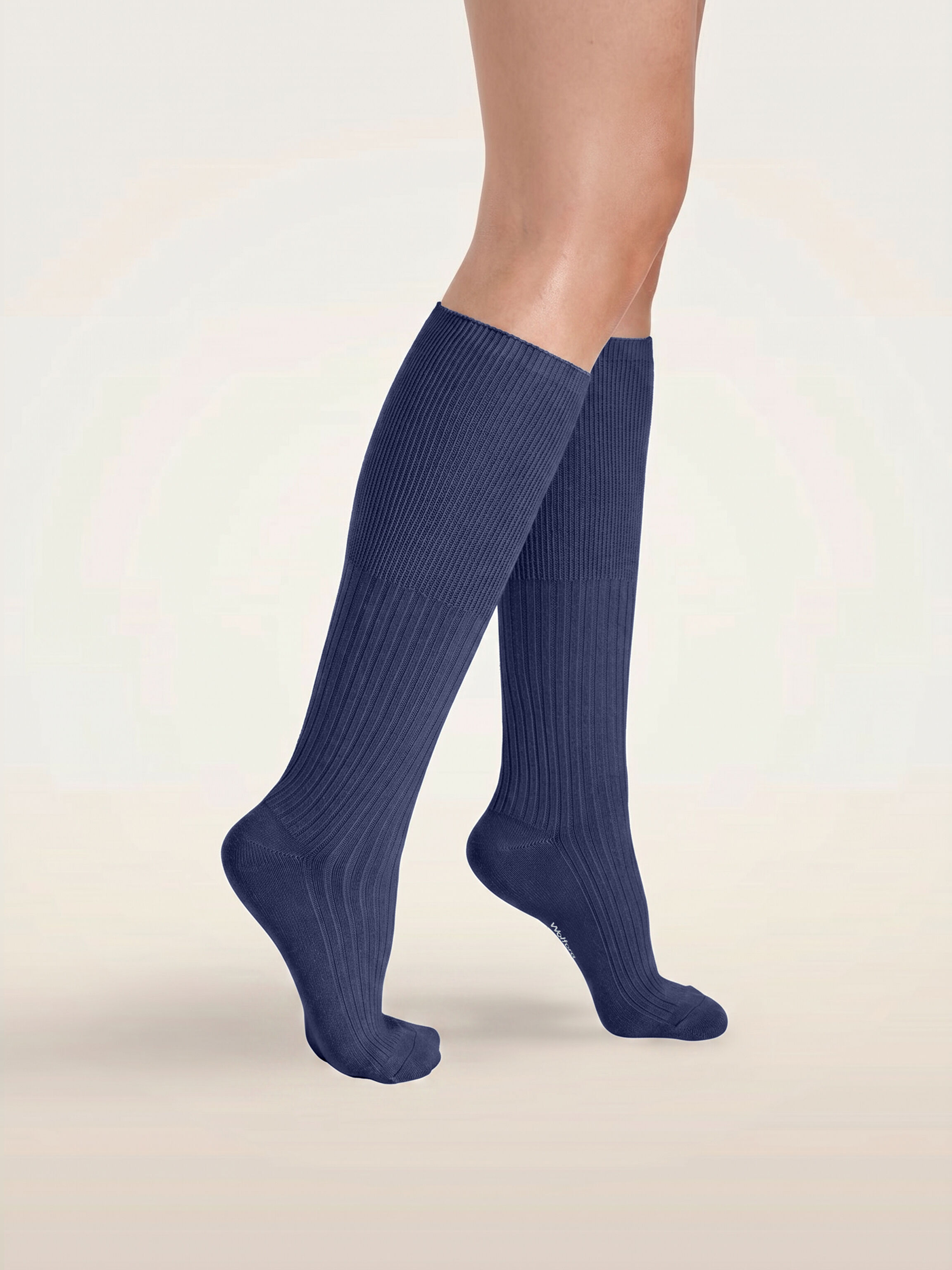RIBBED CASHMERE BLEND KNEE-HIGHS