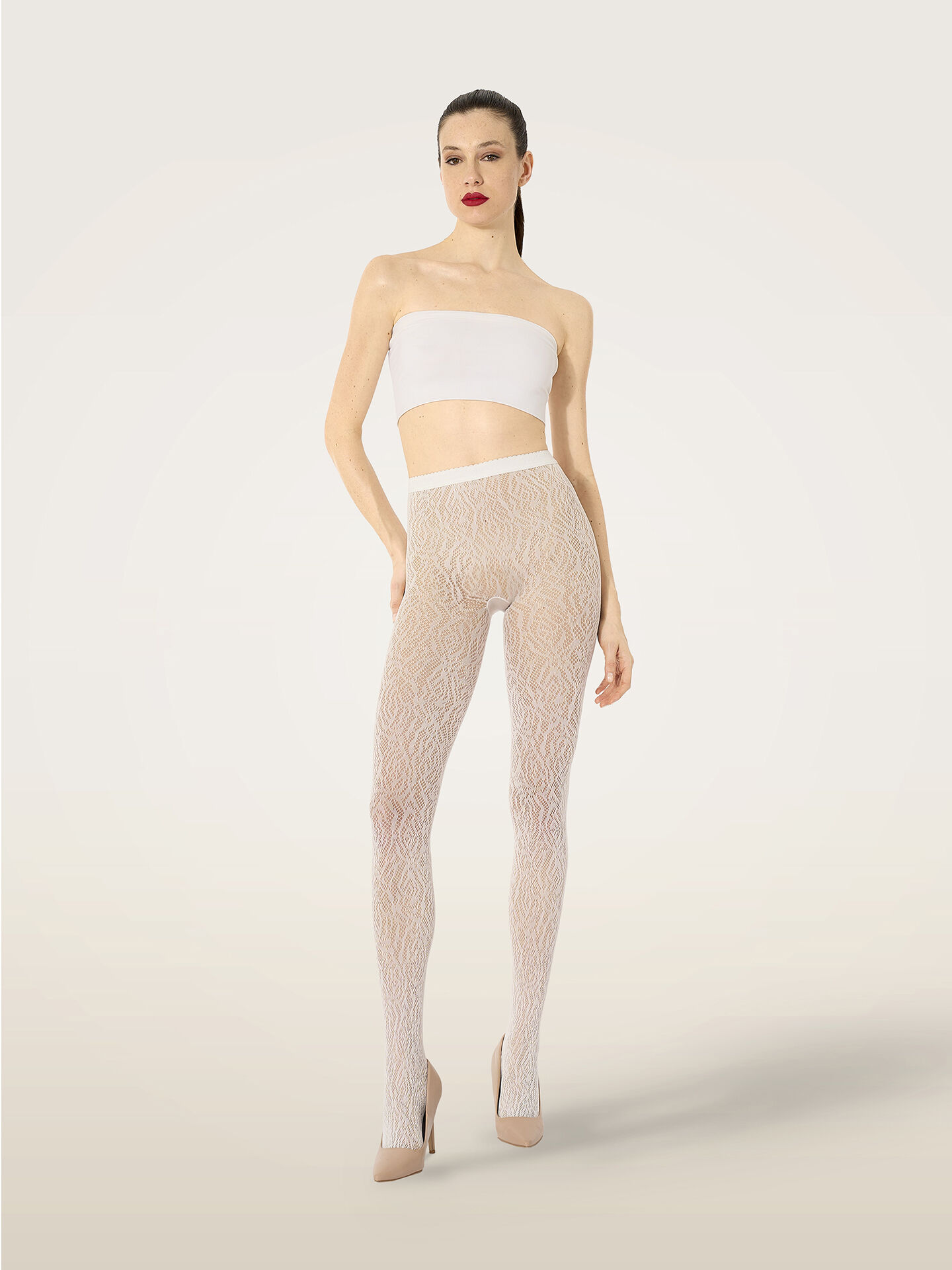 ROSE LACE EFFECT TIGHTS