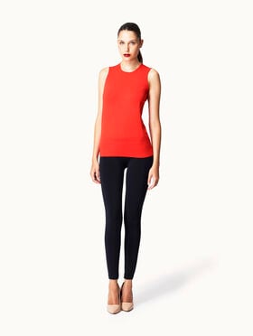 SHEER OPAQUE KNIT TOP SLEEVEL.
