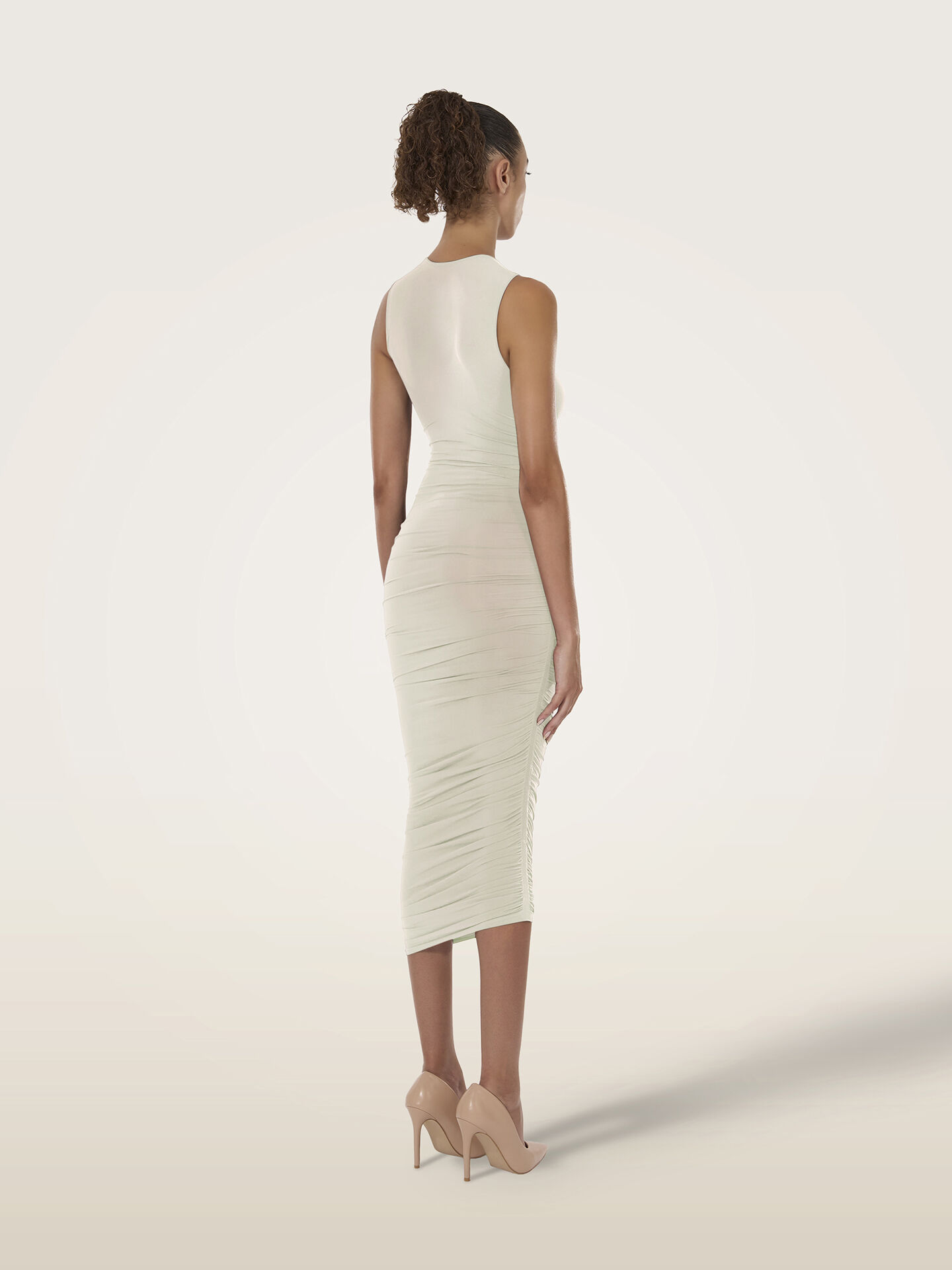 SHEER DRAPE DRESS