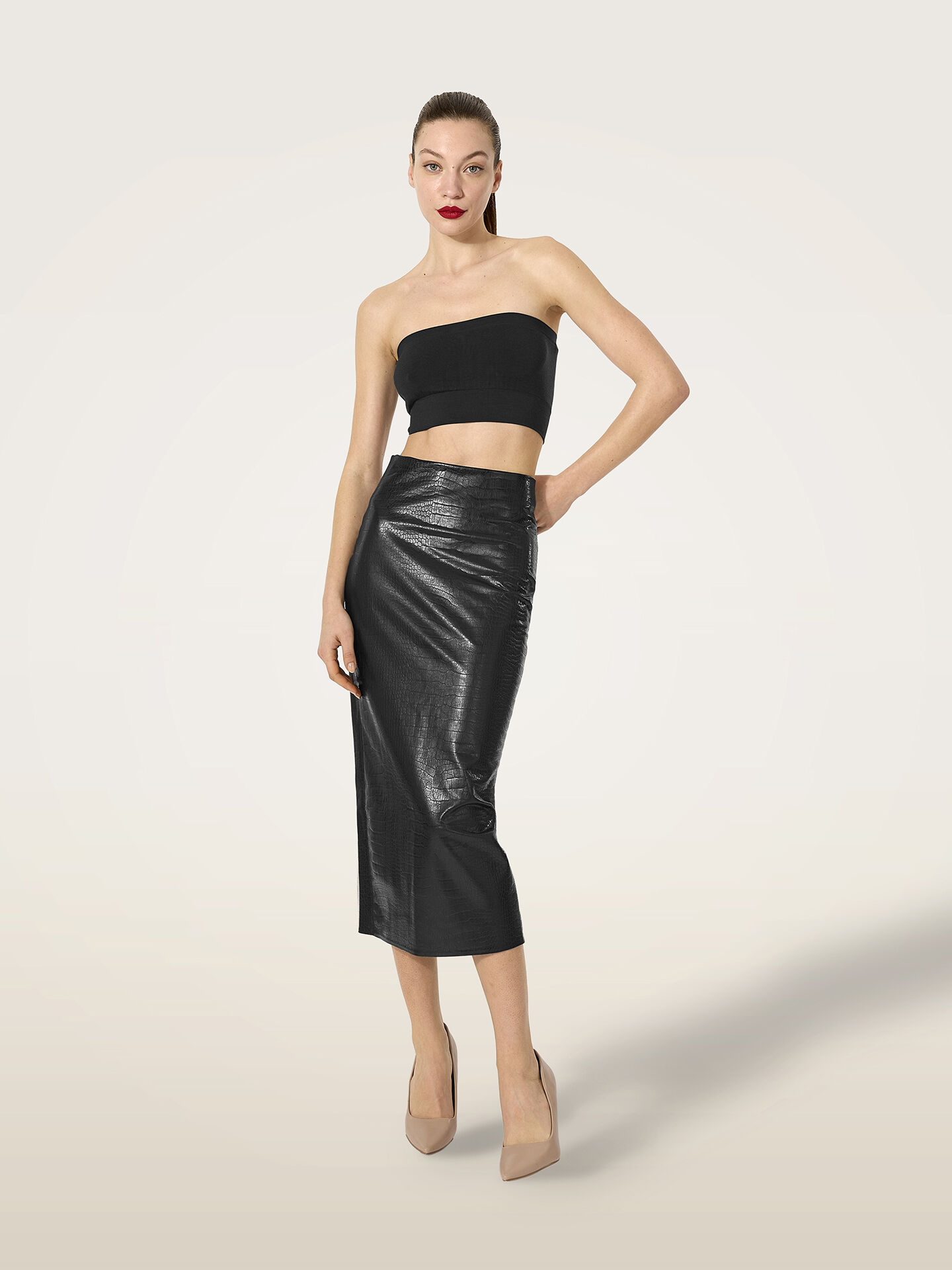 EMBOSSED ALLIGATOR SKIRT EMBOSSED ALLIGATOR SKIRT