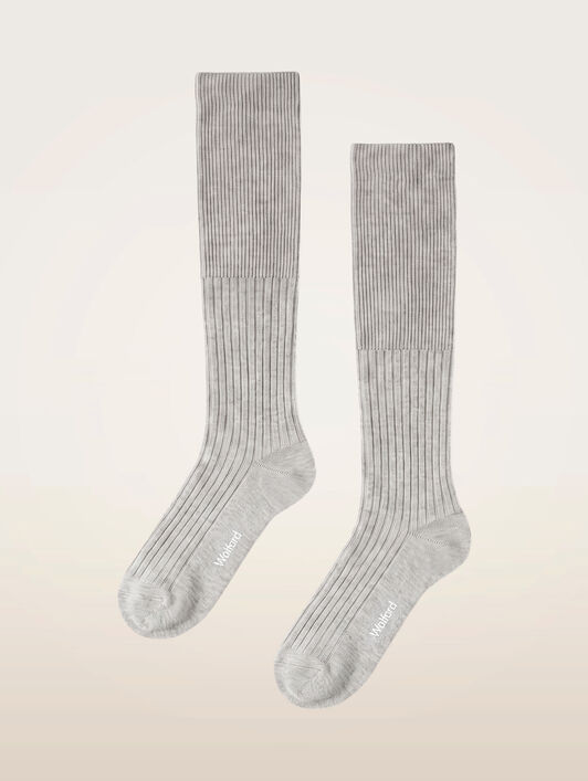 RIBBED CASHMERE BLEND KNEE-HIGHS RIBBED CASHMERE BLEND KNEE-HIGHS