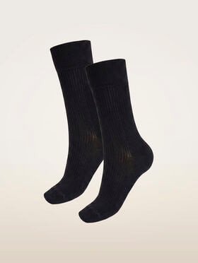 RIBBED STRETCH CO SOCKS 2-PACK
