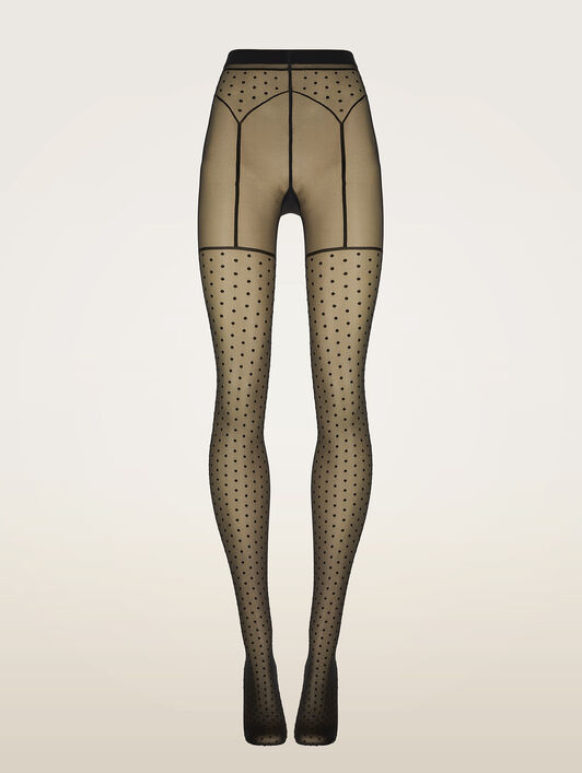 DOTTED GARTER BELT TIGHTS