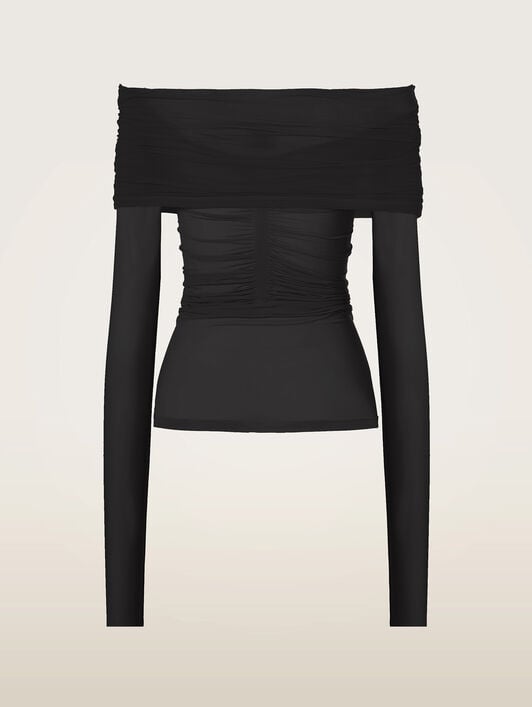 SHEER DRAPE TOP LONG SLEEVES SHEER DRAPE TOP LONG SLEEVES