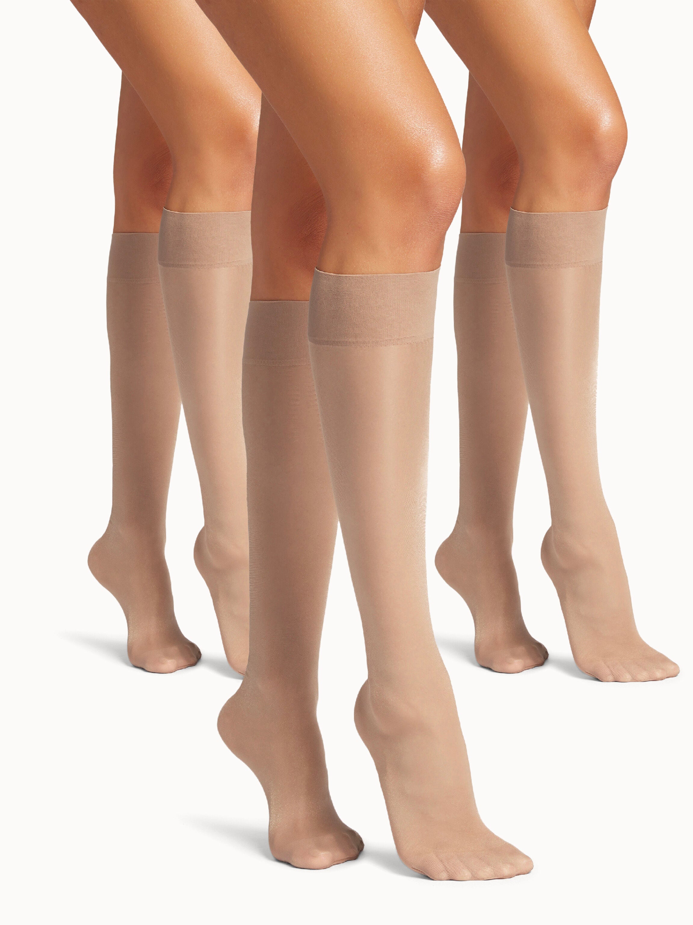 SATIN TOUCH 20 KNEE-HIGHS SET (3 UNITS) SATIN TOUCH 20 KNEE-HIGHS SET (3 UNITS)