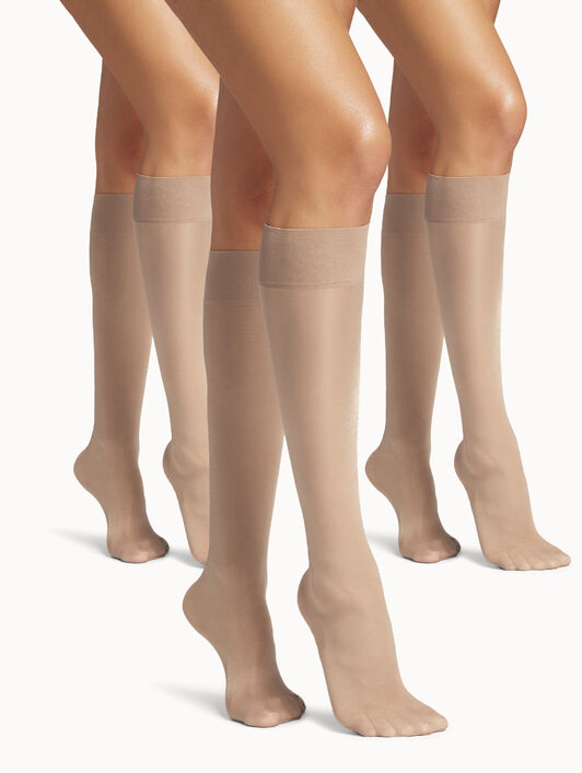 SATIN TOUCH 20 KNEE-HIGHS SET (3 UNITS) SATIN TOUCH 20 KNEE-HIGHS SET (3 UNITS)