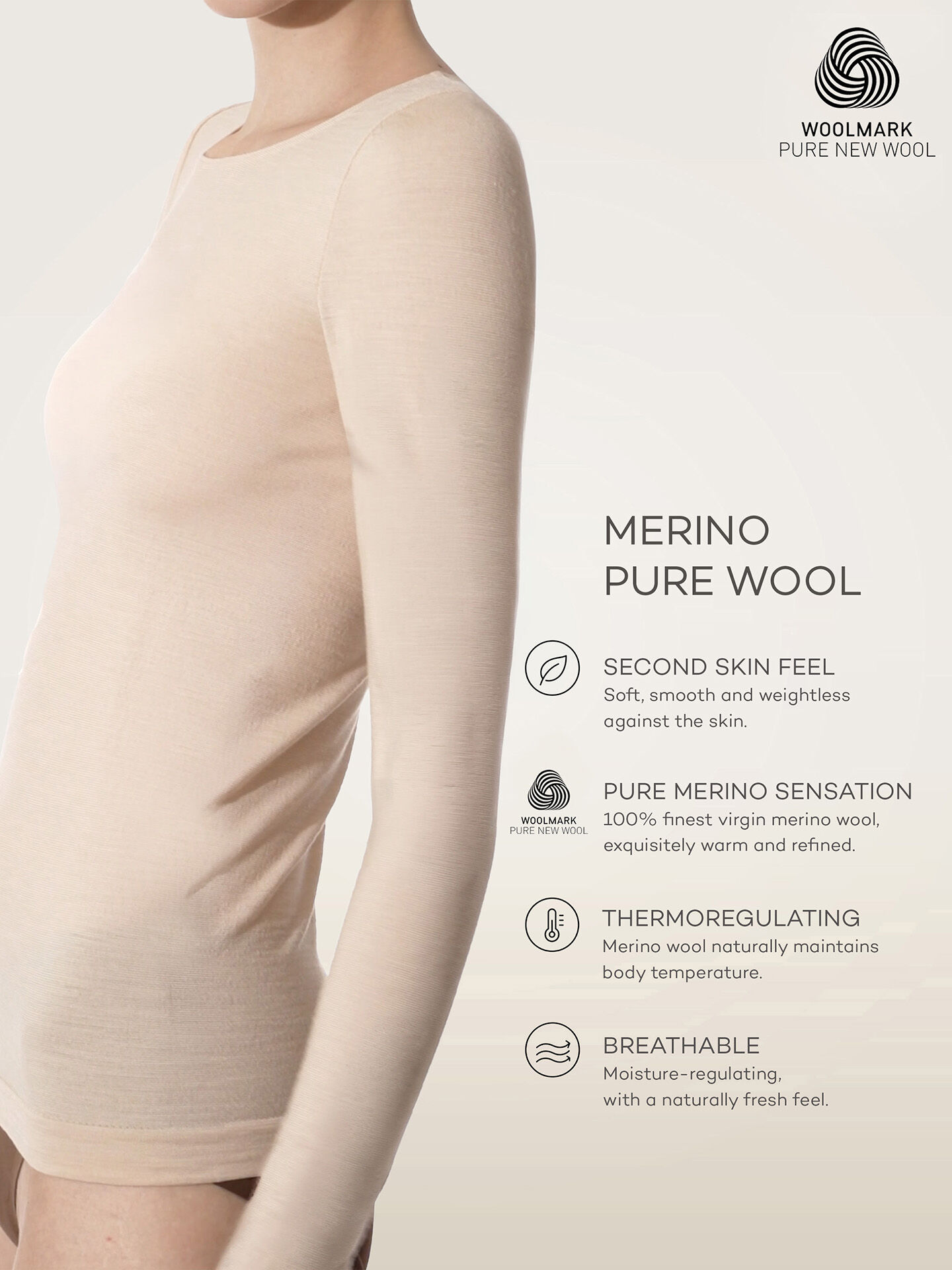 PURE WOOL TOP LONG SLEEVES PURE WOOL TOP LONG SLEEVES
