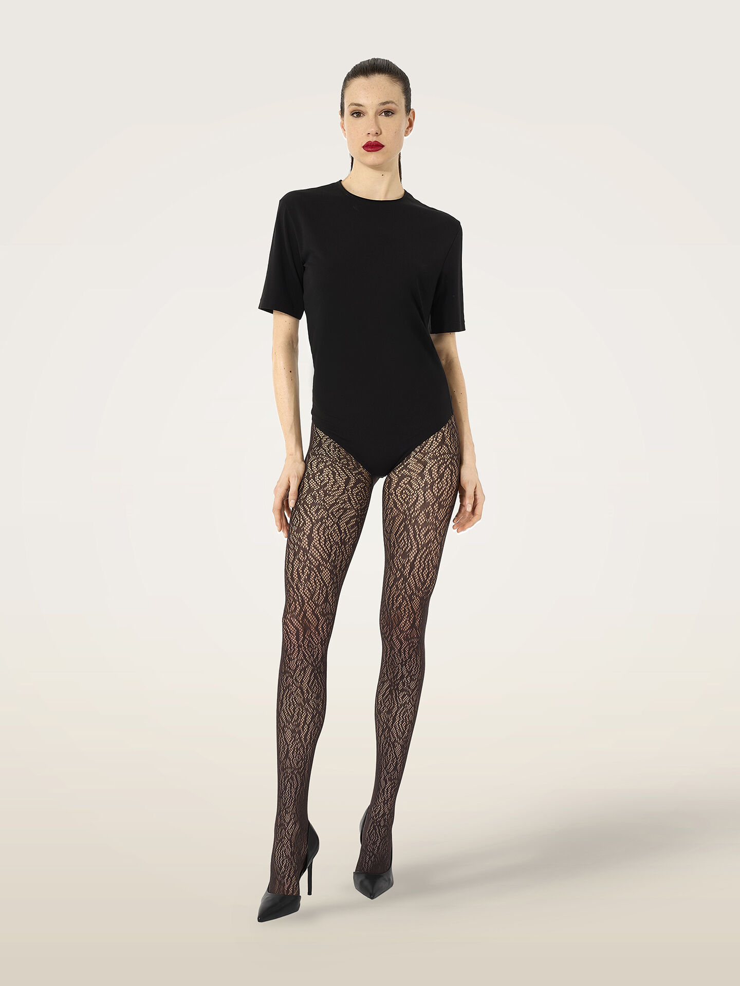 ROSE LACE EFFECT TIGHTS