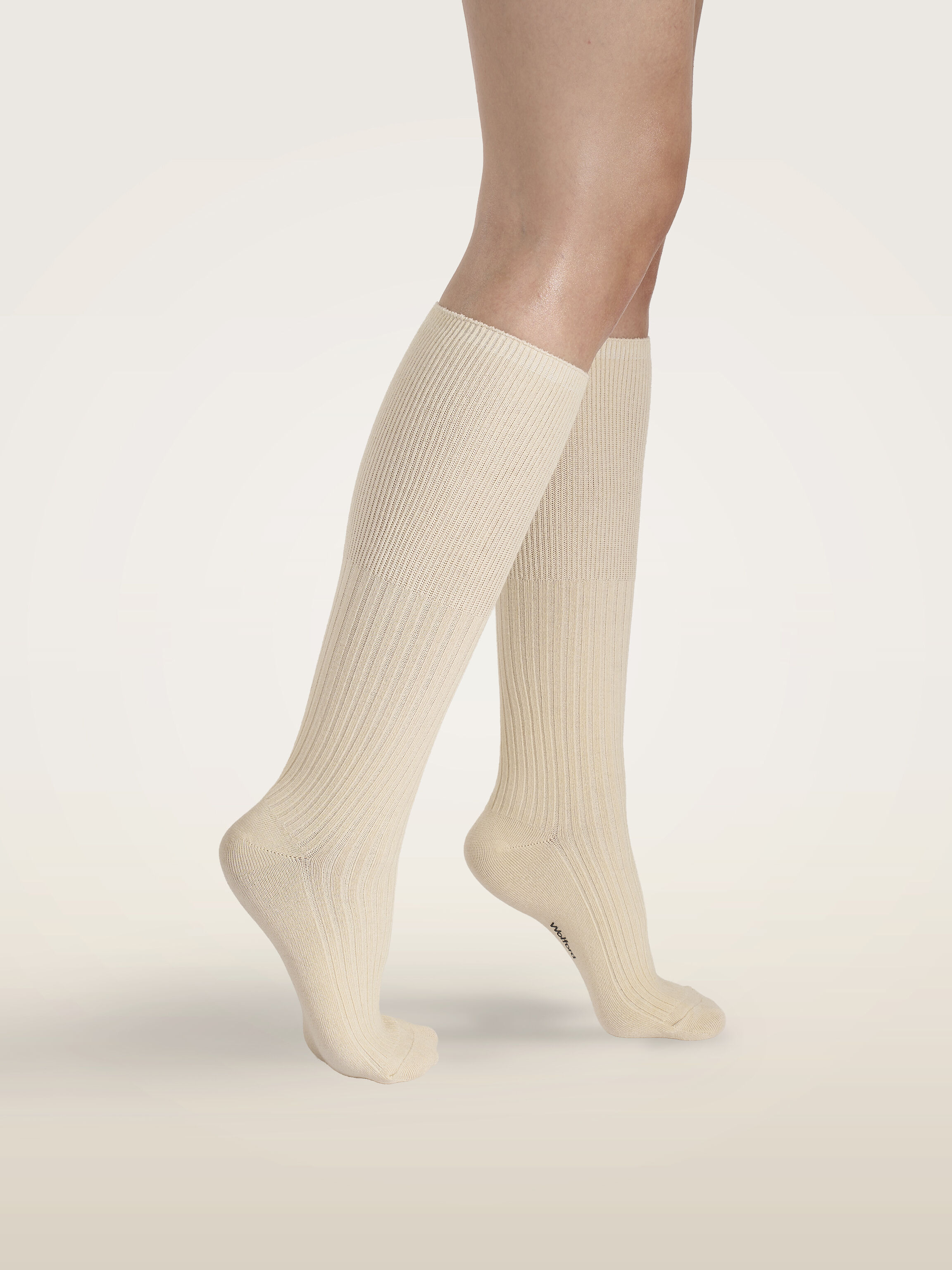 RIBBED CASHMERE BLEND KNEE-HIGHS