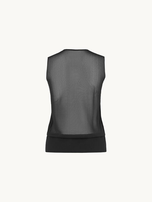 SHEER OPAQUE KNIT TOP SLEEVEL. SHEER OPAQUE KNIT TOP SLEEVEL.
